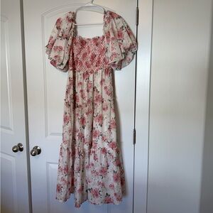 Floral Maxi Dress with Puff Sleeves